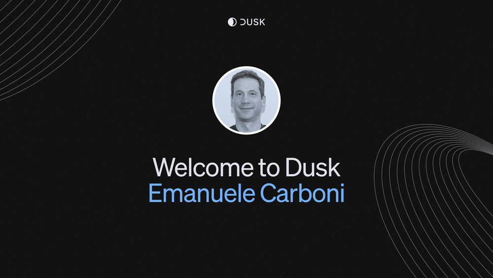 Dusk is please to welcome Emanuele Carboni as our new CMO